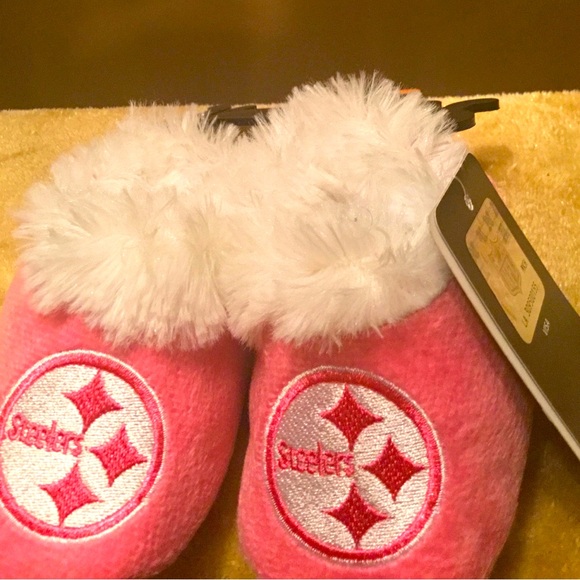 NFL Licensed / STEELERS INFANT BOOTIES / Pink / Grip Sole / Baby 3-6 Months / 🌸 - Picture 3 of 13